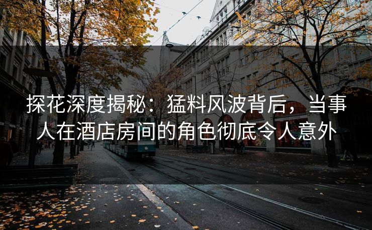 探花深度揭秘：猛料风波背后，当事人在酒店房间的角色彻底令人意外