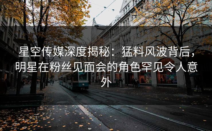星空传媒深度揭秘：猛料风波背后，明星在粉丝见面会的角色罕见令人意外