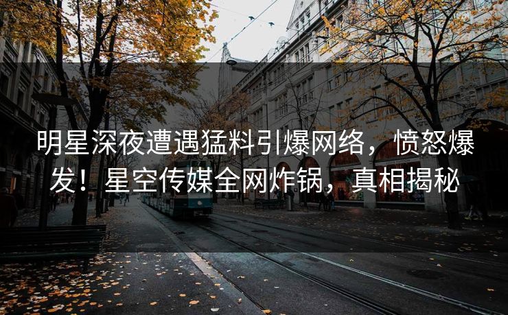 明星深夜遭遇猛料引爆网络，愤怒爆发！星空传媒全网炸锅，真相揭秘