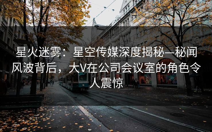 星火迷雾：星空传媒深度揭秘—秘闻风波背后，大V在公司会议室的角色令人震惊