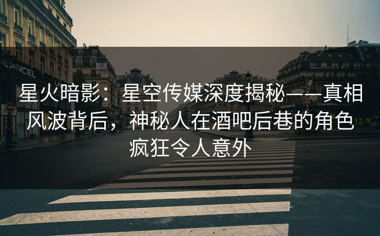 星火暗影：星空传媒深度揭秘——真相风波背后，神秘人在酒吧后巷的角色疯狂令人意外
