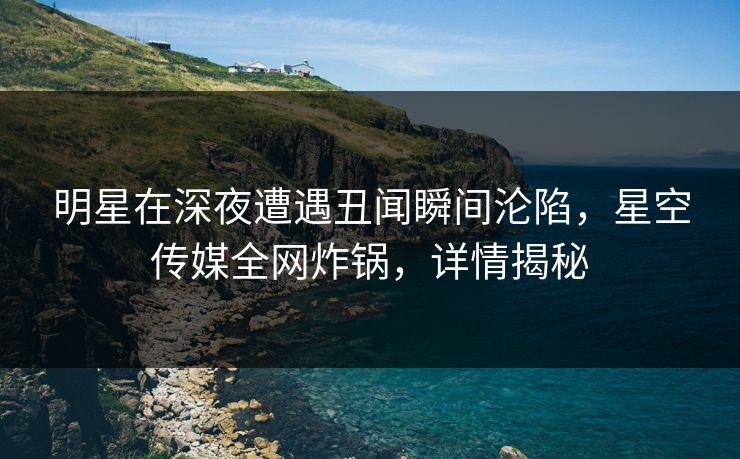 明星在深夜遭遇丑闻瞬间沦陷，星空传媒全网炸锅，详情揭秘