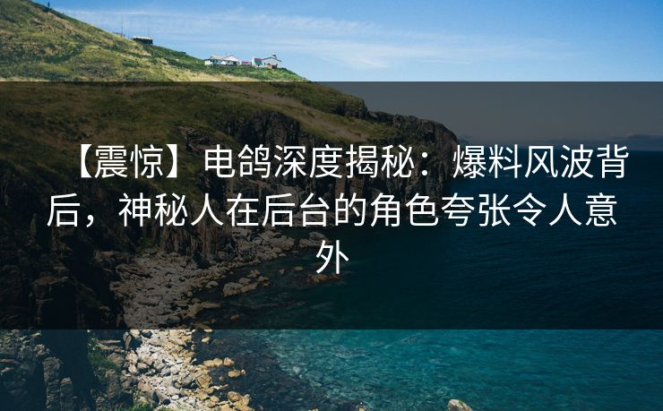 【震惊】电鸽深度揭秘：爆料风波背后，神秘人在后台的角色夸张令人意外